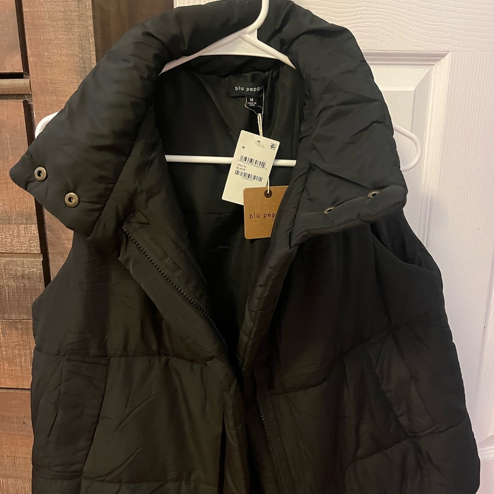 Blu Pepper Black Puffer Vest